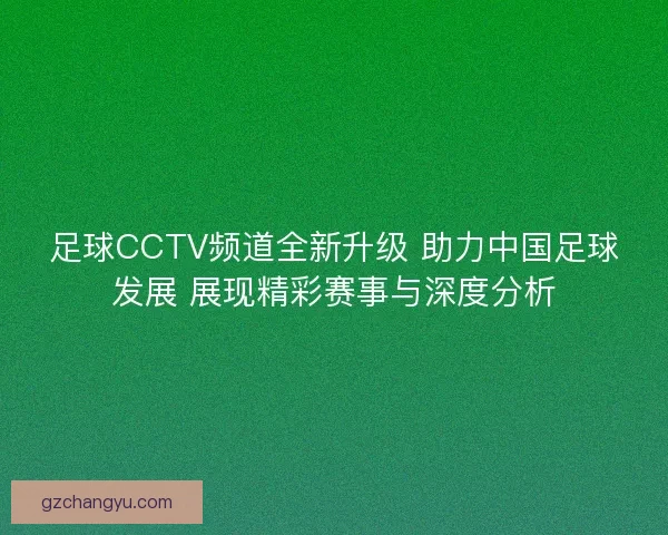足球CCTV频道全新升级 助力中国足球发展 展现精彩赛事与深度分析