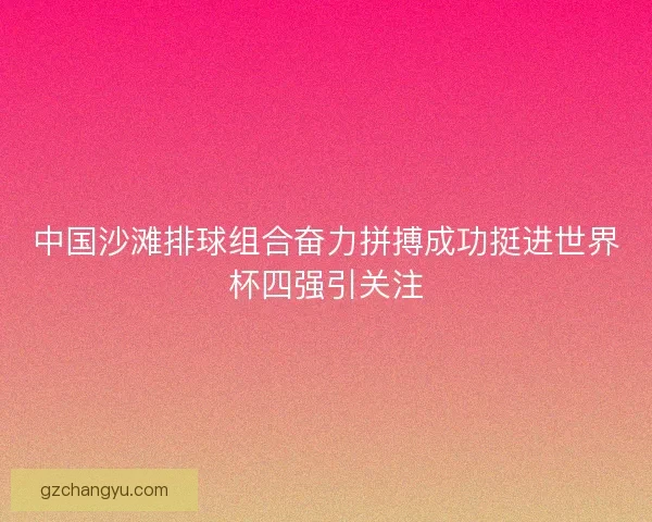 中国沙滩排球组合奋力拼搏成功挺进世界杯四强引关注
